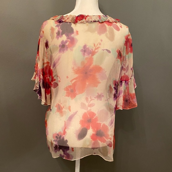 Sheer flower print blouse - Picture 3 of 5